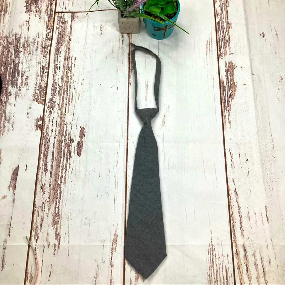 George Neck Tie Hook & Loop Strap Steel Gray Sz 12in